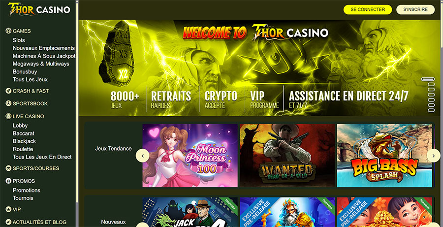 page accueil thor casino
