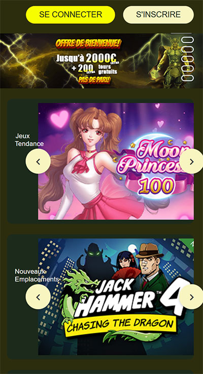 la version mobile du casino version mobile Thor casino